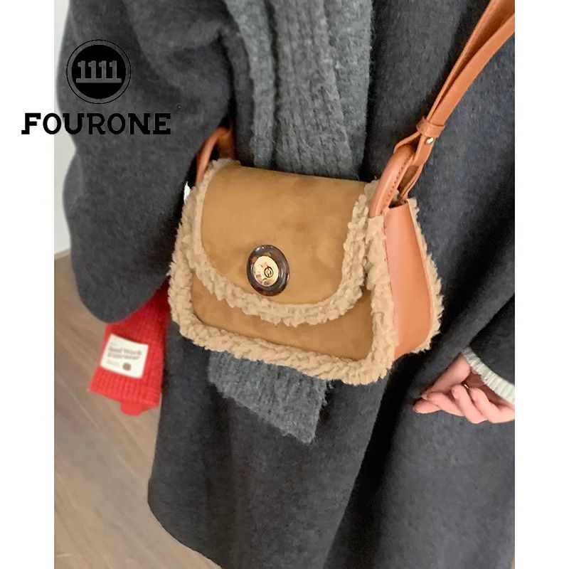 Deerskin Plush Bag Women's New Trendy Retro Armpit Bag Niche Versatile Crossbody Bag Saddle Bag