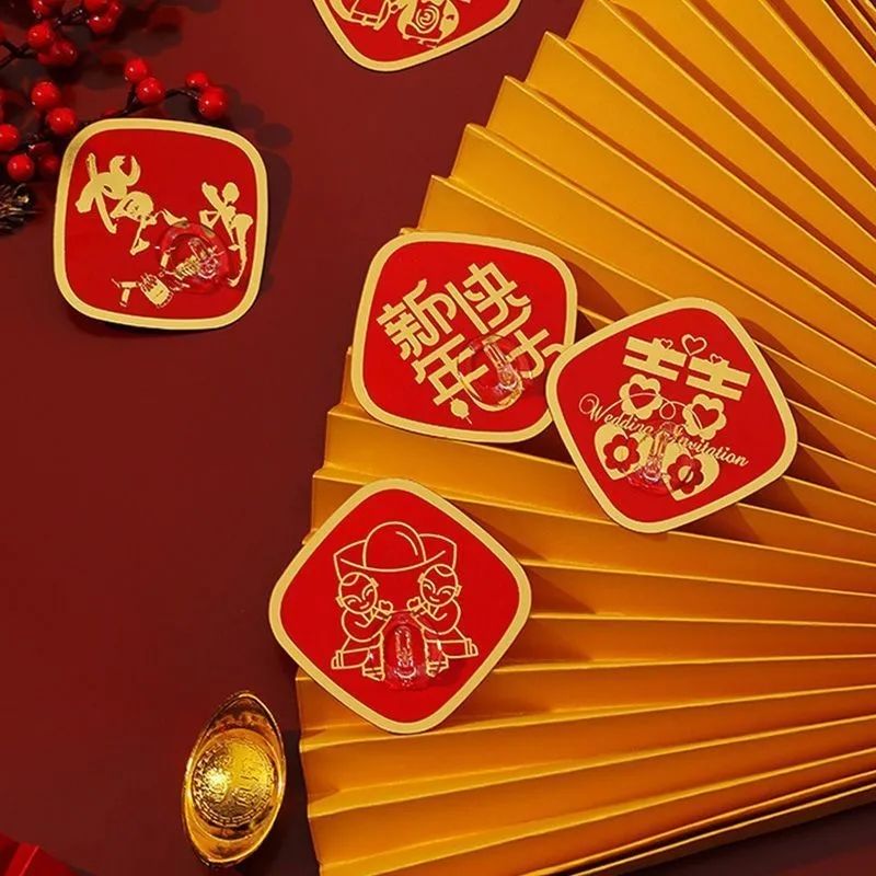 中国红色福字挂钩新年装饰粘钩免打孔无痕结婚喜庆墙上强力自粘勾