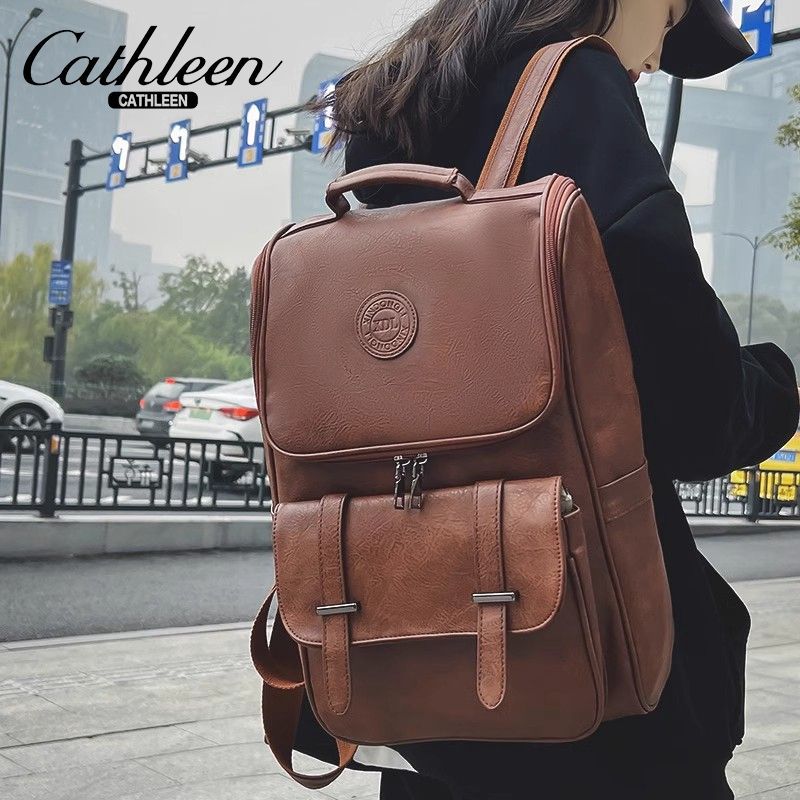 Trendy brand backpack, simple and good-looking schoolbag, British style, handsome, casual, large-capacity travel backpack for women