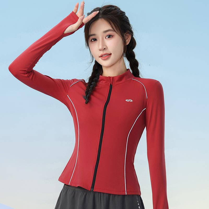 范斯蒂克运动健身服女冬季瑜伽服外套修身显瘦速干户外运动跑步服