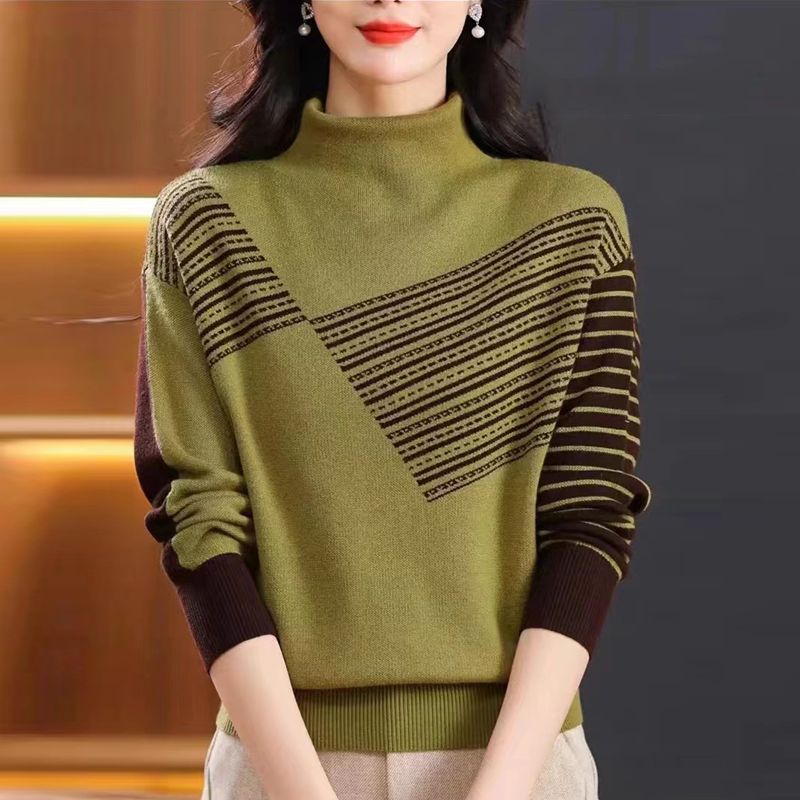 高領打底衫女秋冬季2024新款大碼女裝內搭上衣洋氣高級感針織毛衣