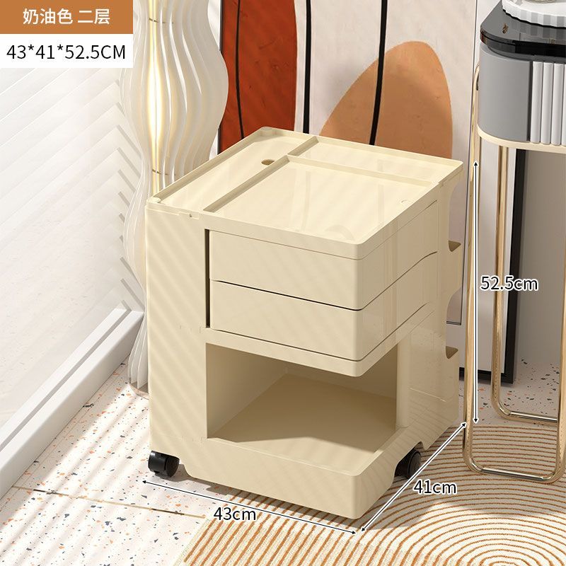 旋转式小推车置物架可移动零食化妆品放置架分层储物柜卧室收纳柜