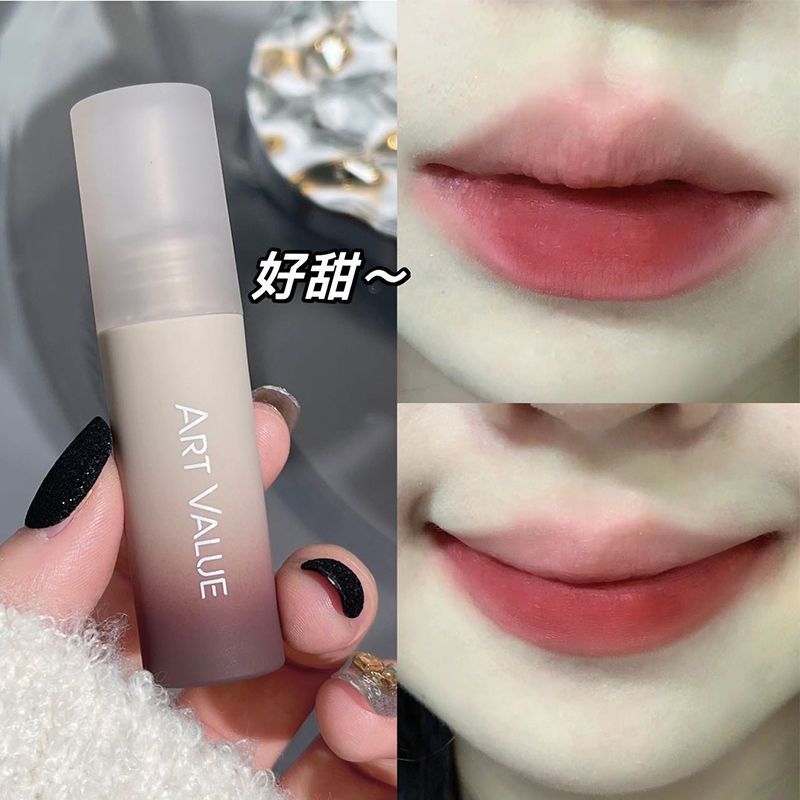 拽姐女高~奶咖絲絨啞光唇泥小奶泥裸色系低飽和素顏顯白口紅唇蜜