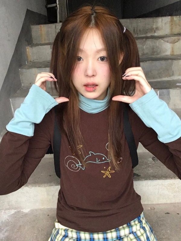 美式辣妹長袖T恤女秋季新款復古甜辣修身顯瘦小眾內搭打底上衣潮