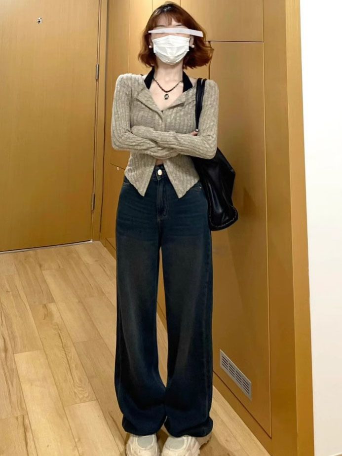 正肩長袖T恤女秋季新款穿搭高級感褶皺上衣小眾修身顯瘦開衫上衣