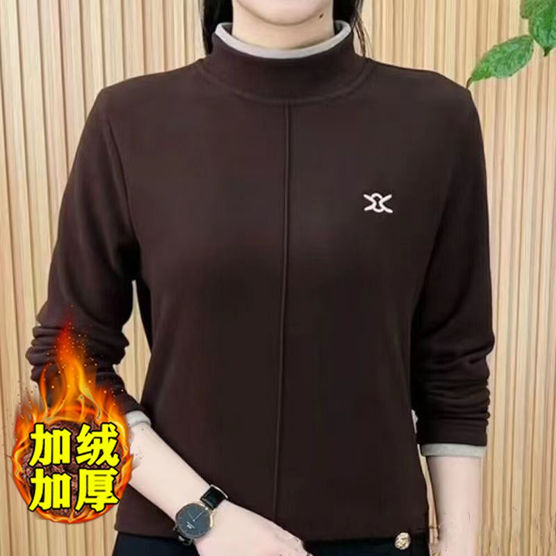 2023秋冬新款加絨顯瘦遮肉高檔休閒氣質減齡百搭洋氣女士長袖上衣