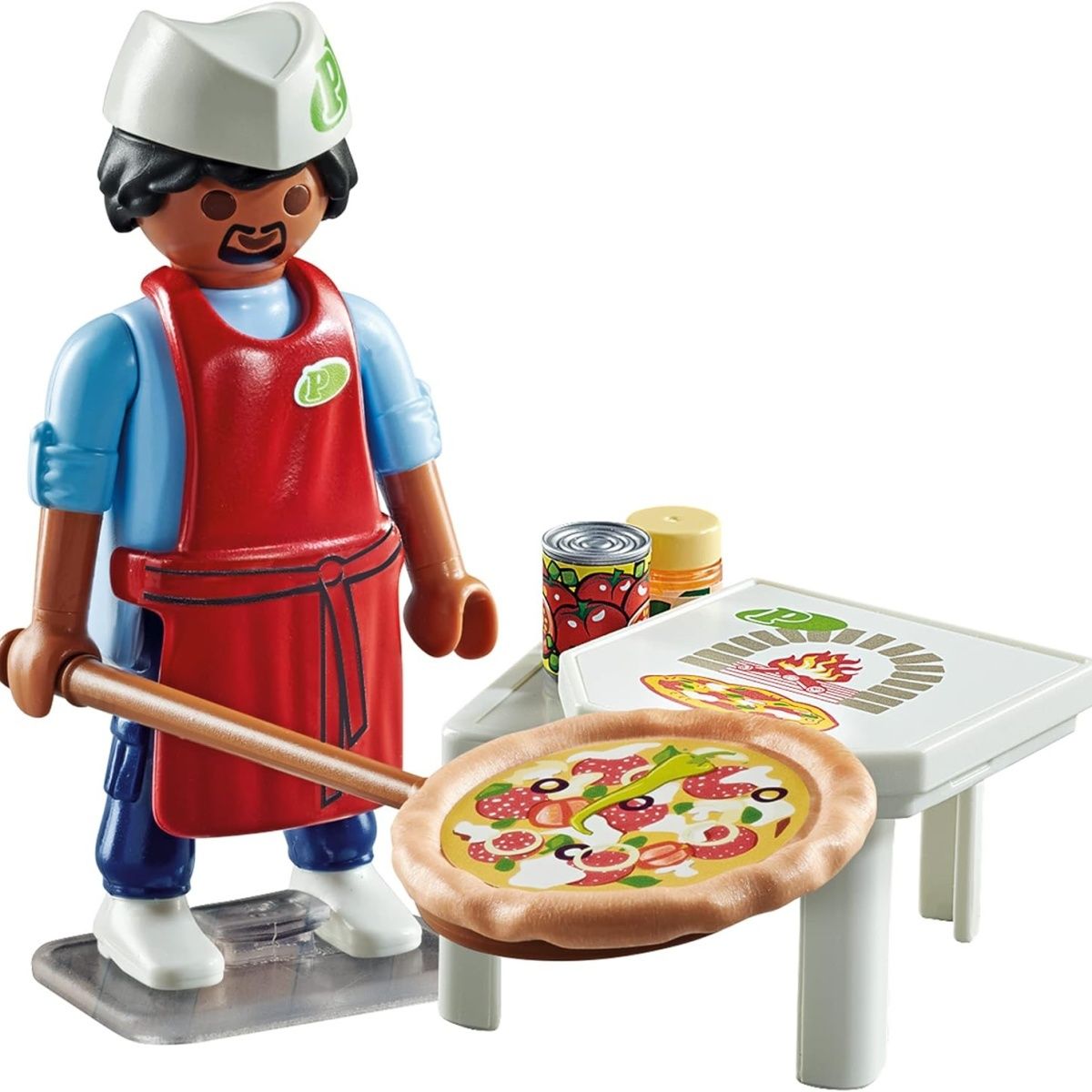 Set di gioco con personaggio del pizzaiolo e accessori per la pizza. Giocattolo per bambini dai 4 ai 10 anni._voghion.com