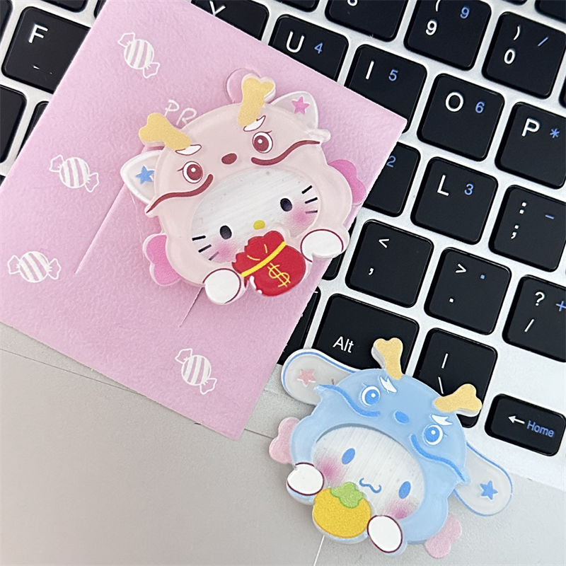 New Year of the Dragon Sanrio double-layered acrylic hair clip ins girl soft cute cartoon side clip student bangs hair accessories