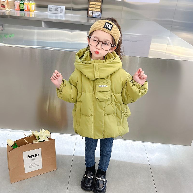 Girls' Down Jacket Winter Clothing 2023 New Children's Thickened White Duck Down Jacket Baby Winter Style Lightweight Top