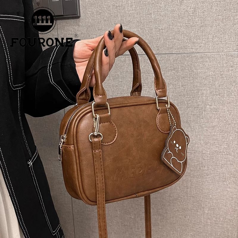 Retro Maillard bag women's new niche design single shoulder small square bag casual portable crossbody bag