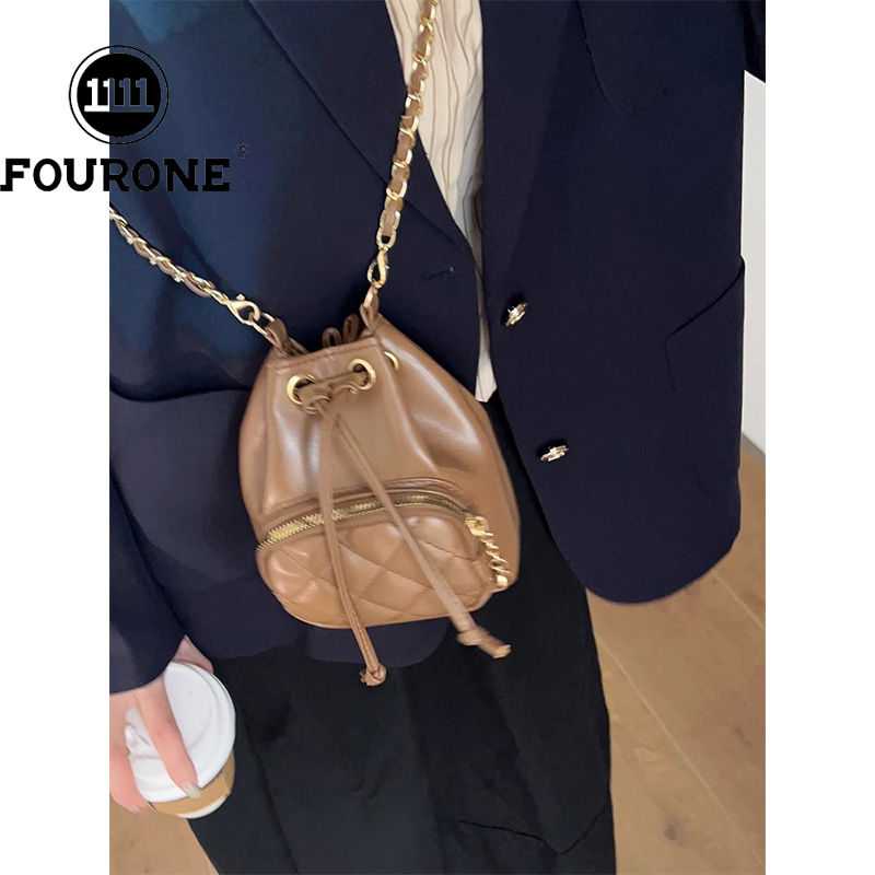 Niche texture bucket bag women's new single shoulder crossbody bag high-end fashion versatile chain bag