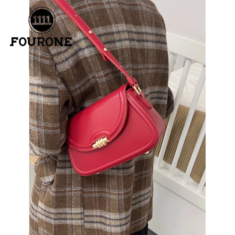 New Year's Red Bag Women's New Trendy Fashion High-Level Retro Underarm One-Shoulder Saddle Crossbody Bag