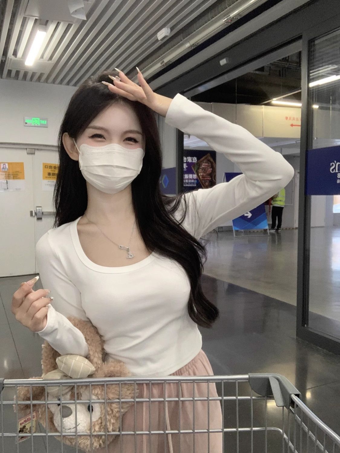 韓系風方領內搭女2024年秋冬新款時尚小個子顯瘦短款長袖百搭上衣