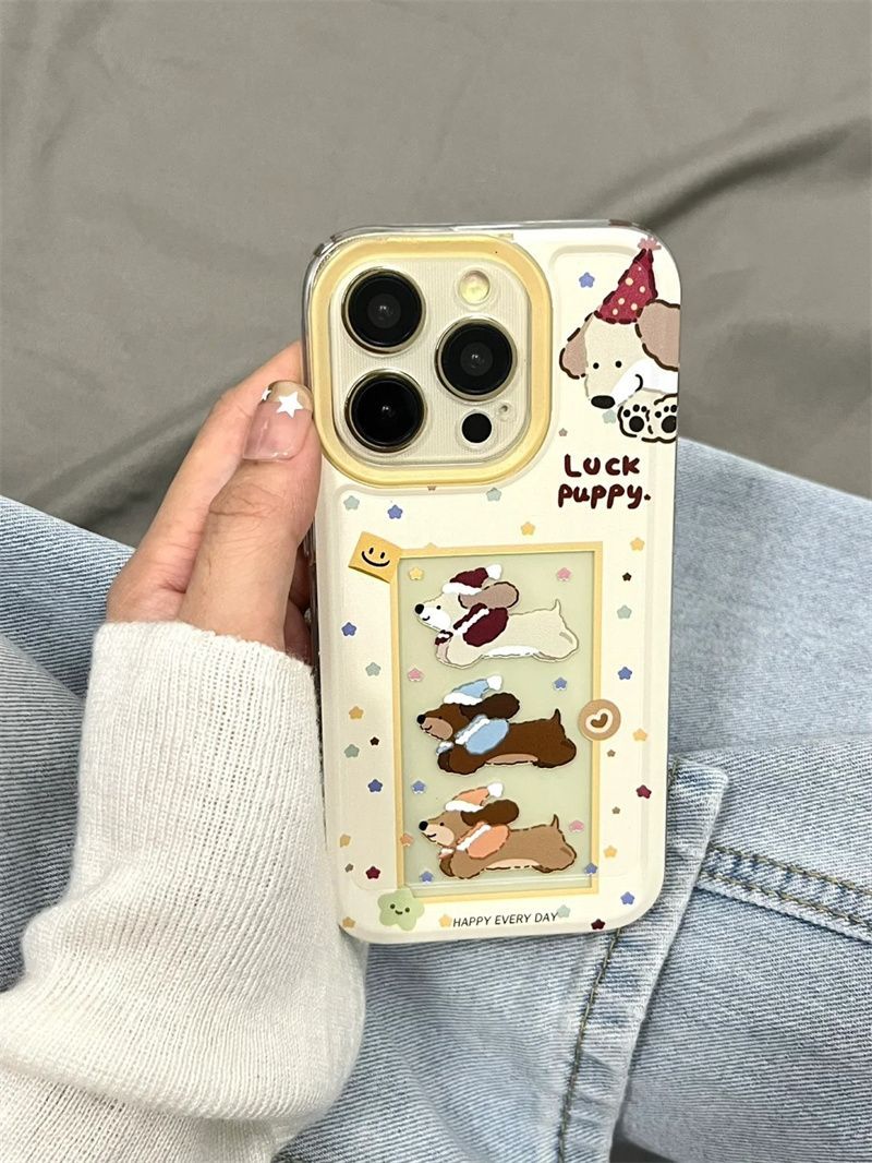 Christmas Scarf Dachshund Suitable for iPhone15PROMAX Mobile Phone Case New Apple 15/14 Transparent 13/11