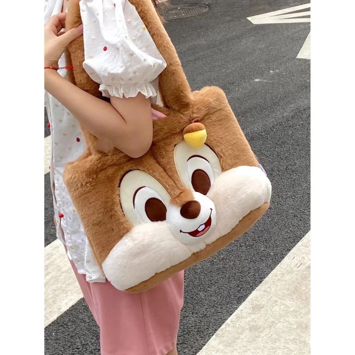2023新款秋冬單肩可愛包包女生毛絨軟萌奇奇蒂蒂毛絨絨玩偶單肩包