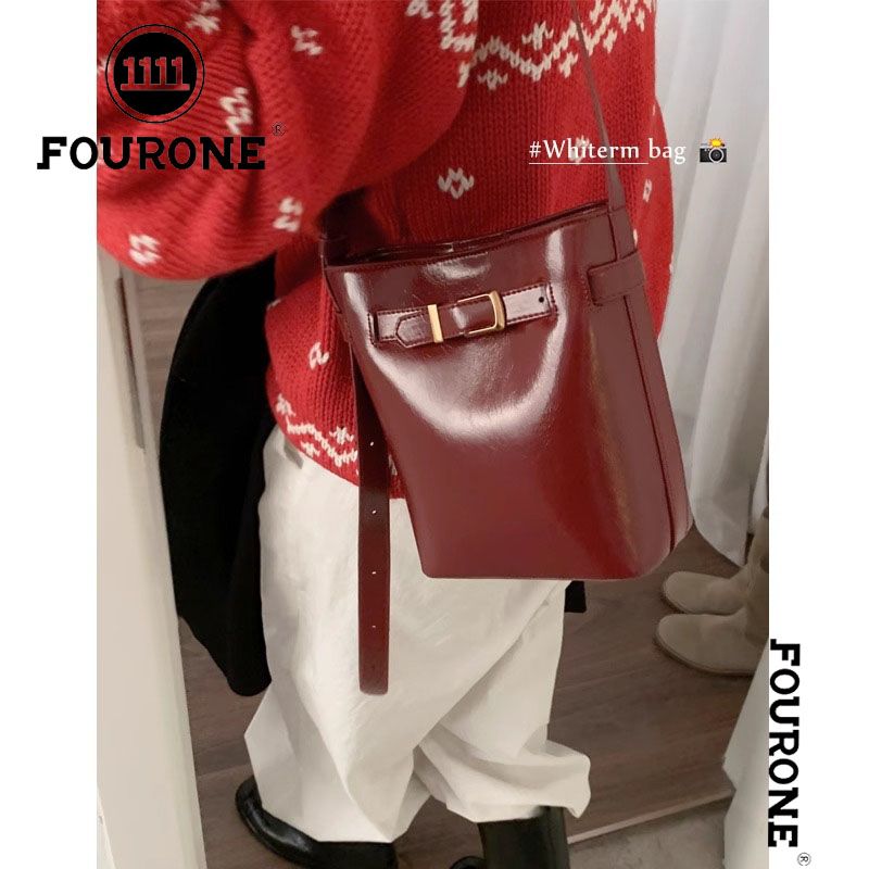New Year's Red Bag Women's New Trendy Korean Bucket Bag Versatile Large Capacity Shoulder Crossbody Bag Wedding Bag
