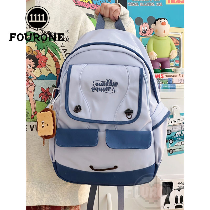 High-looking schoolbag for women, Japanese simple and versatile retro high school student backpack, college student backpack