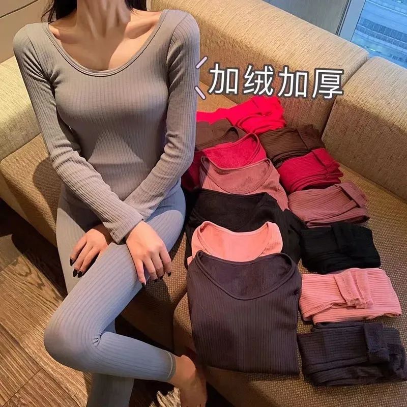 Autumn and winter warm suit for women 2024 new Korean style velvet thickened bottoming shirt autumn coat and autumn trousers warm two-piece set