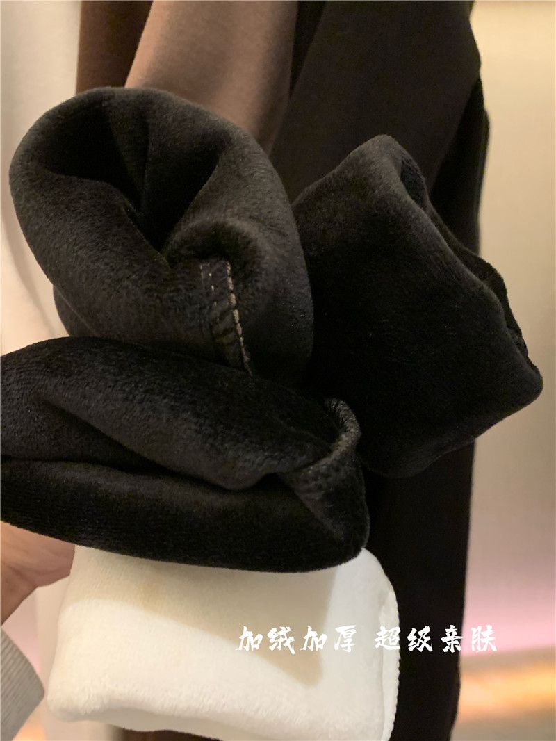 加絨加厚半高領保暖T恤女2023秋冬季新款修身簡約長袖打底衫上衣