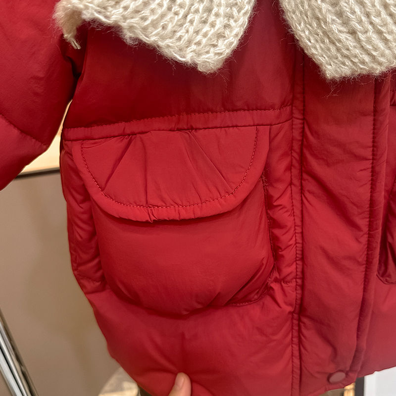 Girls' Down Jacket Winter 2023 New Fashionable Baby Girl Children's Mid-Length Little Girl's Jacket