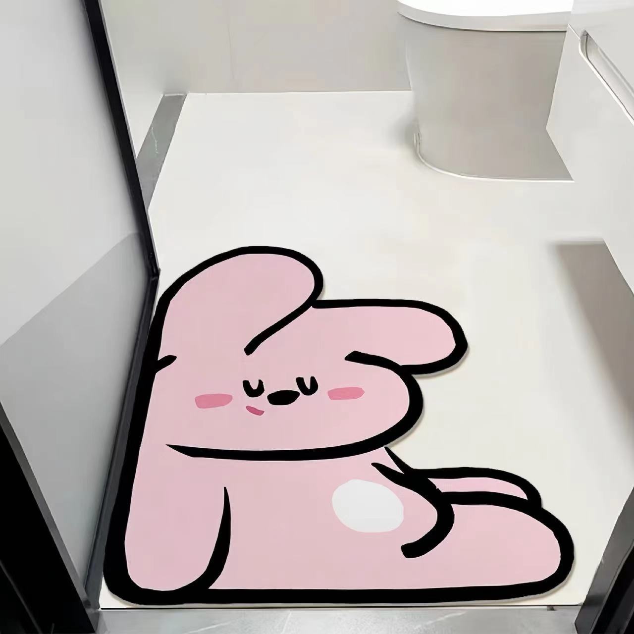 Cute Cartoon Bear Bathroom Floor Mat Soft Diatom Mud Strong Absorbent Foot Mat Anti-Slip Quick-Drying Bathroom Toilet Door Mat