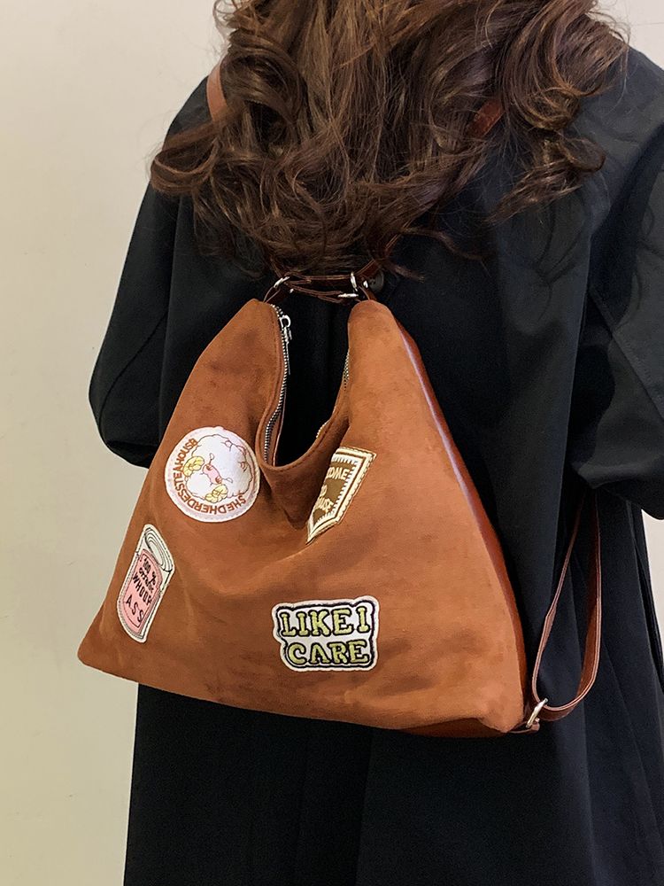Tote bag for women 2023 new large-capacity commuter backpack retro versatile single shoulder crossbody bag high-end backpack