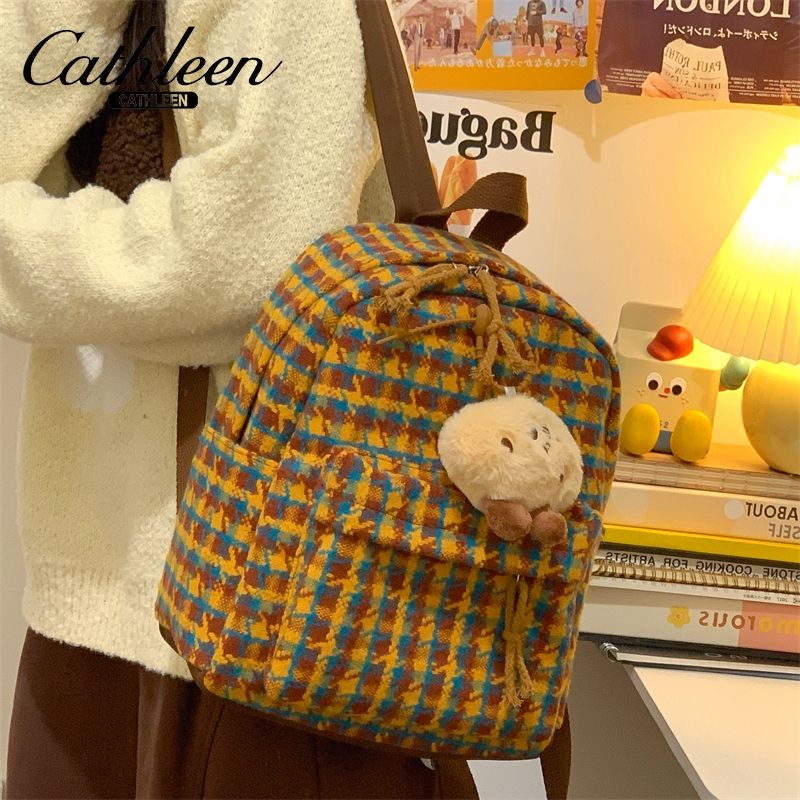 Forest style, high-looking, durable makeup, lazy style, British style, shoulder plaid, fashionable and trendy attendance bag