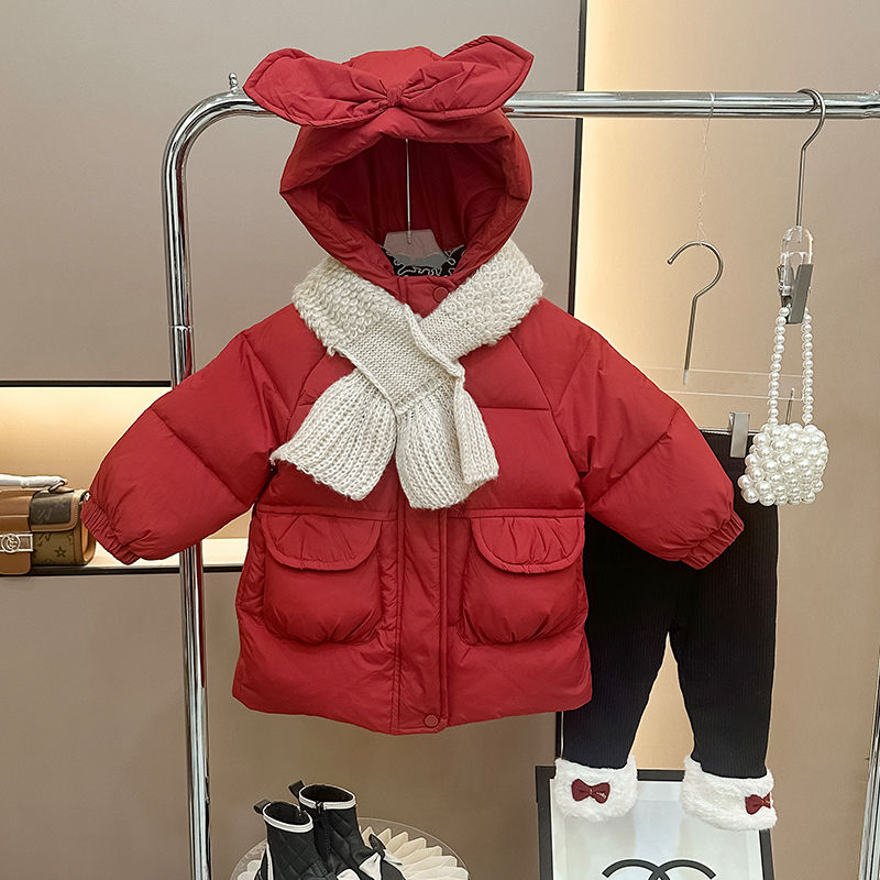 Girls' Down Jacket Winter 2023 New Fashionable Baby Girl Children's Mid-Length Little Girl's Jacket