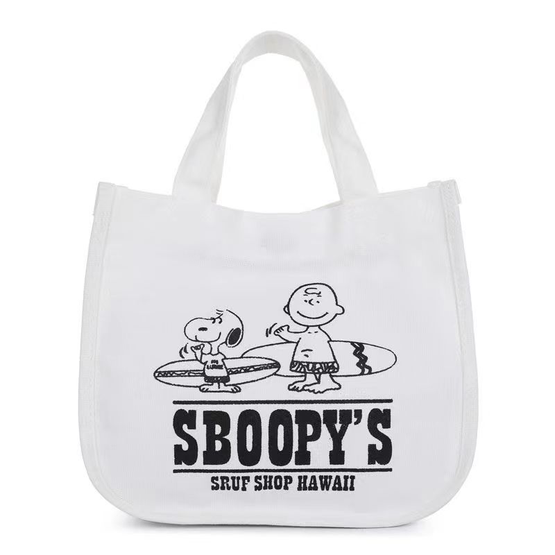 Canvas bag cartoon letter handbag lunch bag mommy bag baby bag portable mother and baby bag student commuter bag female