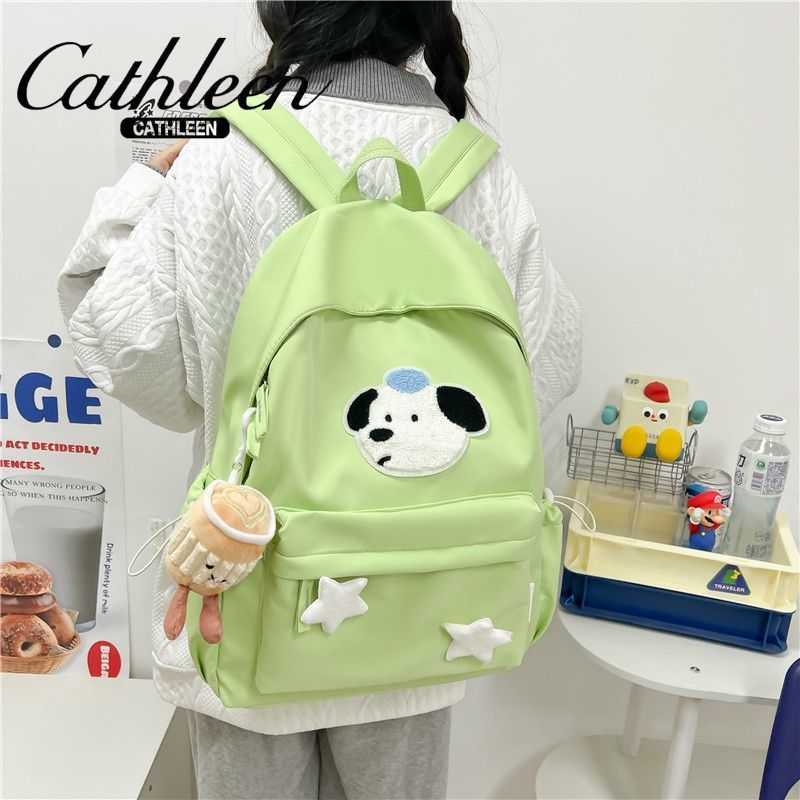 Backpack New Style Female Korean Version Versatile Student School Bag Harajuku Girls Simple Solid Color Commuting Travel Bag