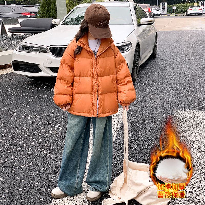 Girls' cotton-padded winter jackets 2023 new style winter children's cotton-padded jackets, big children's short down-padded jackets