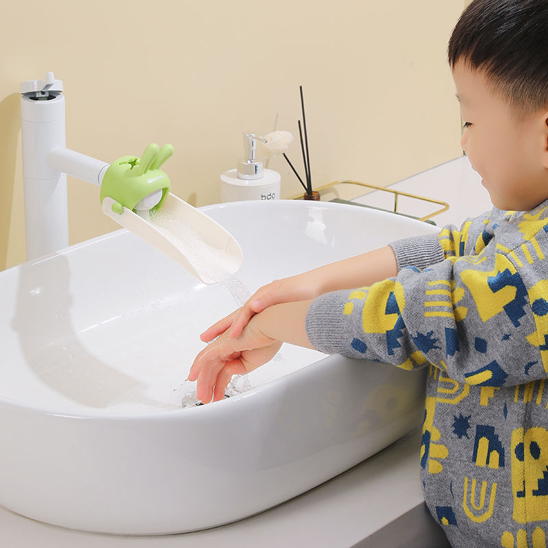 Rabbit faucet extender baby wash hands cute cartoon children universal silicone extension extension splash-proof artifact