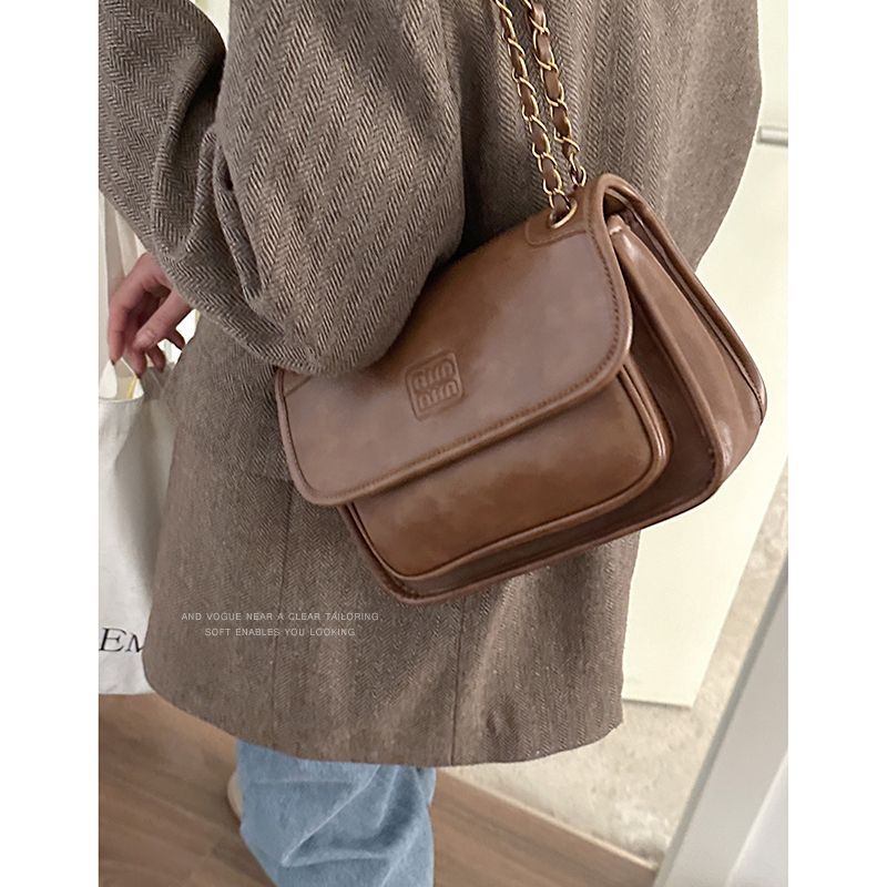 Retro large-capacity bag autumn and winter women's  new trendy Korean chain briefcase Korean niche commuter bag
