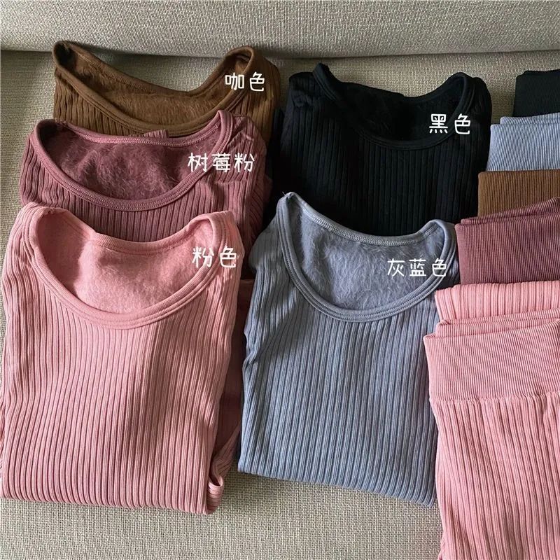 Thermal thermal underwear set women's velvet thickened tight autumn clothes autumn pants underwear two-piece winter set