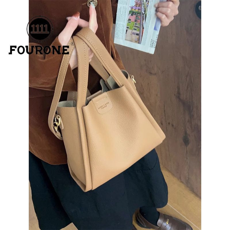 Retro portable vegetable basket bag for women, new trendy shoulder crossbody bag, high-end commuter bucket bag