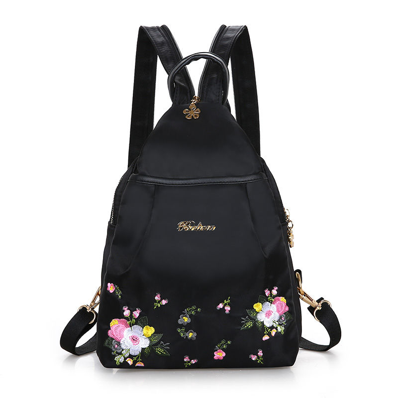 New embroidered backpack, multifunctional women's chest bag, Oxford cloth, versatile and wear-resistant, single shoulder crossbody mother bag