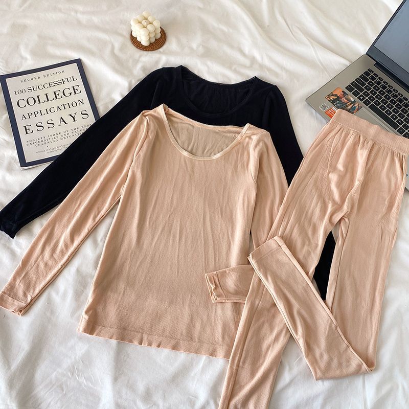 Thermal underwear set for women, spring and autumn style, seamless bottoming shirt, autumn coat, autumn trousers, high-waisted slim trousers two-piece set