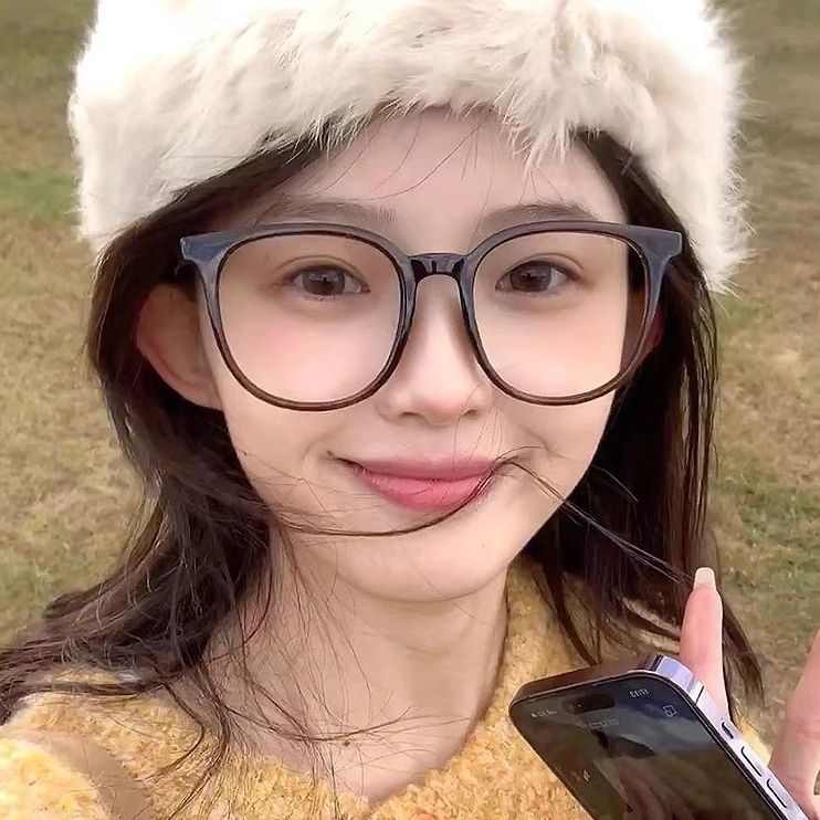 超輕茶色眼鏡框女素顏可配近視度數橢圓大框大臉防藍光平光眼睛架