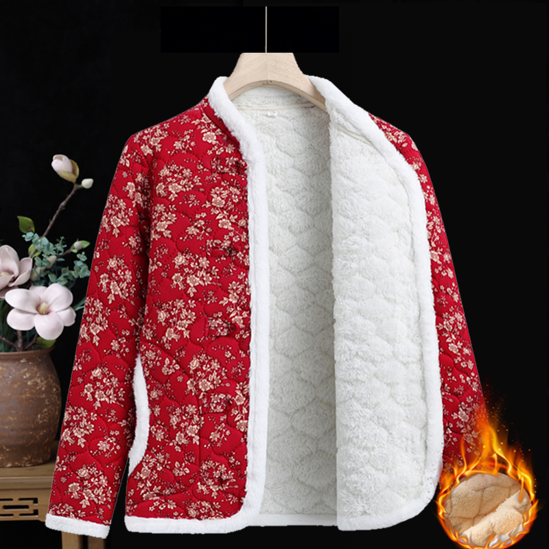 Northeast large flower cotton-padded jacket for women 2023 winter new thickened plate-button cotton coat Chinese style Internet celebrity jacket floral cotton coat