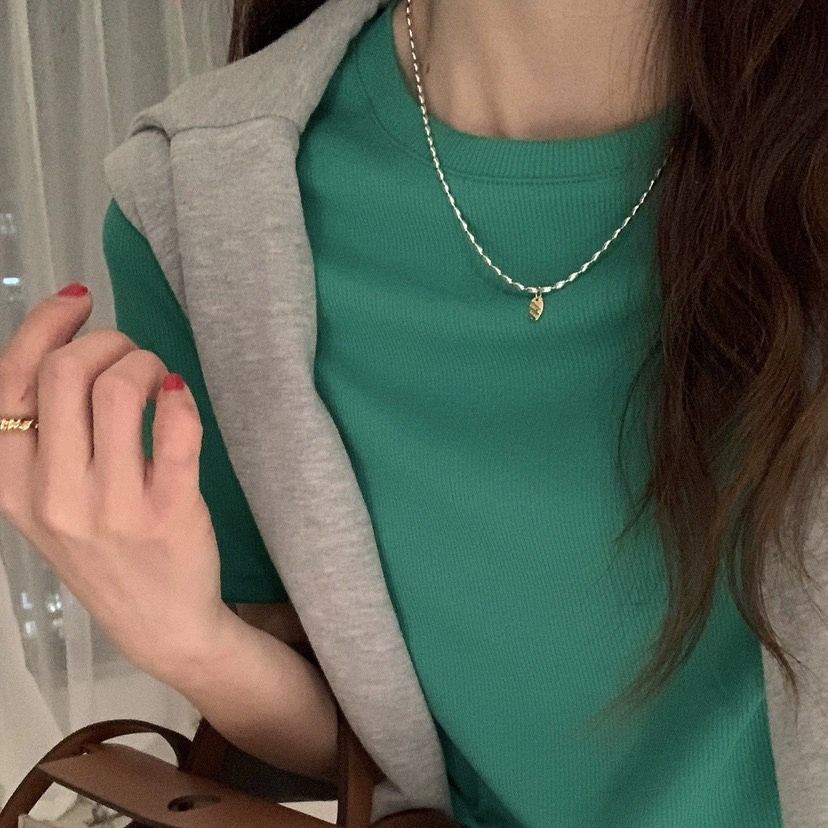 韓版ins吊墜項鍊女小眾設計輕奢簡約配飾高級感秋冬毛衣鎖骨鏈