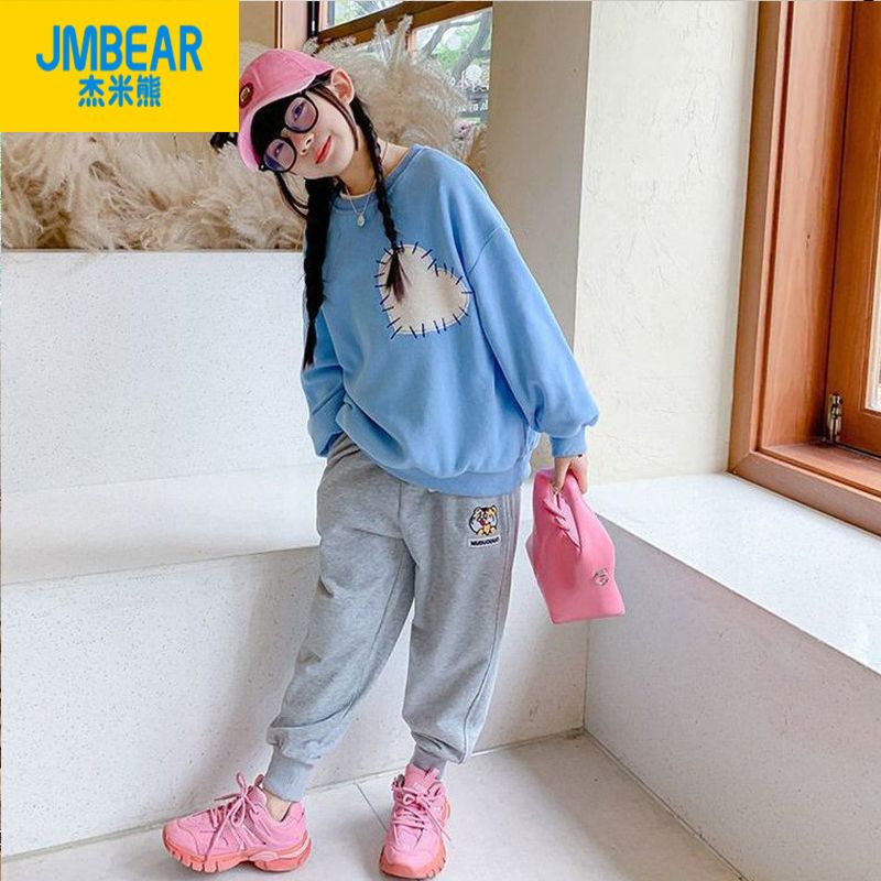 Jamie Bear Girls' Sweaters Autumn Clothing Children's Baby Girls' Tops Korean Style Loose Korean Style Spring and Autumn Trendy Tops for Medium and Large Children