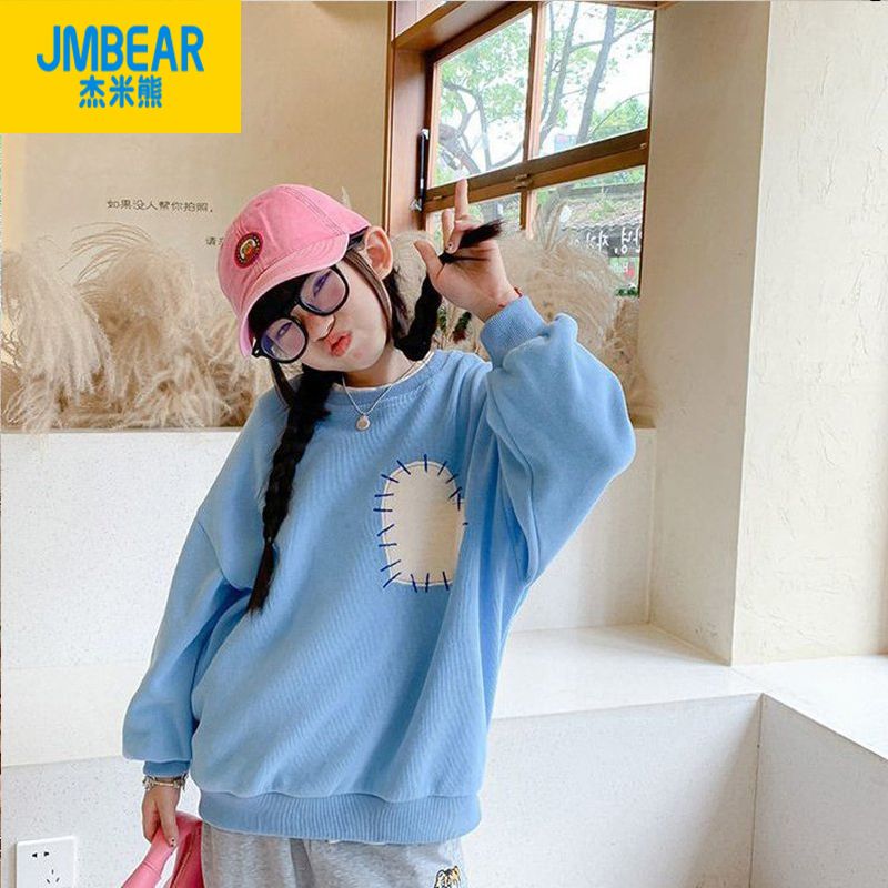 Jamie Bear Girls' Sweaters Autumn Clothing Children's Baby Girls' Tops Korean Style Loose Korean Style Spring and Autumn Trendy Tops for Medium and Large Children