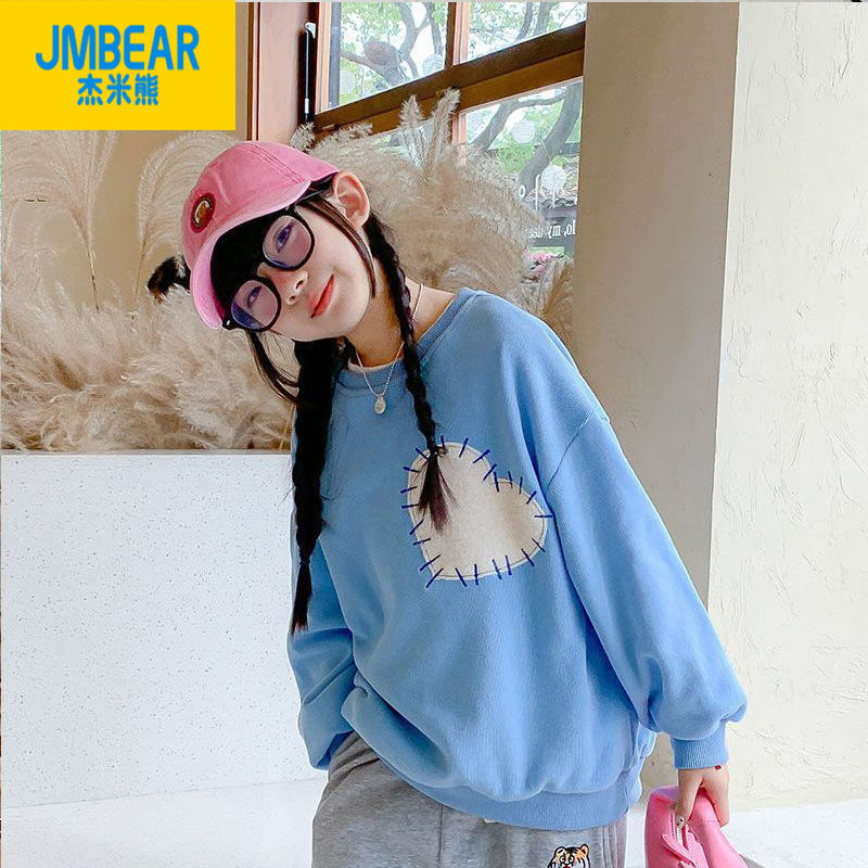 Jamie Bear Girls' Sweaters Autumn Clothing Children's Baby Girls' Tops Korean Style Loose Korean Style Spring and Autumn Trendy Tops for Medium and Large Children