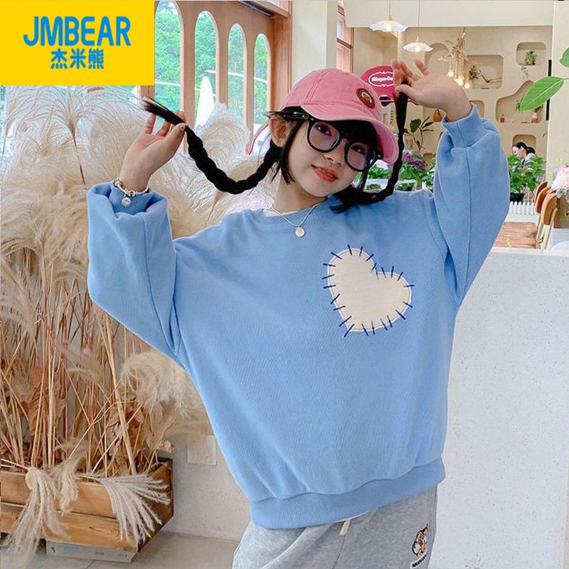 Jamie Bear Girls' Sweaters Autumn Clothing Children's Baby Girls' Tops Korean Style Loose Korean Style Spring and Autumn Trendy Tops for Medium and Large Children