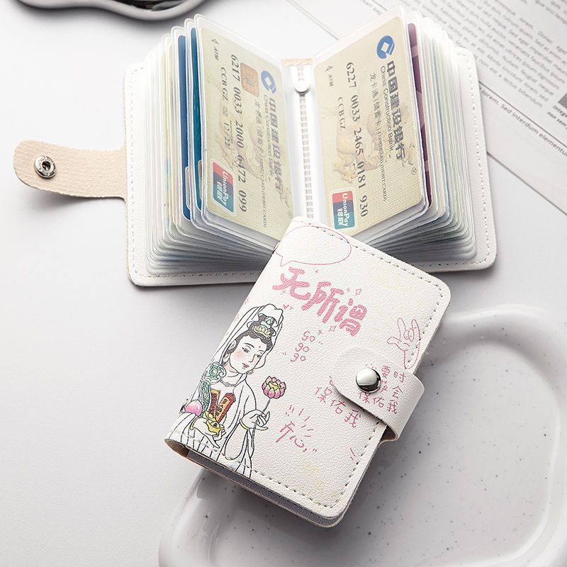 Cartoon card holder, cute, high-end, personalized, large-capacity card slot, ultra-thin, anti-magnetic, compact, demagnetized, bank card, document, anti-theft