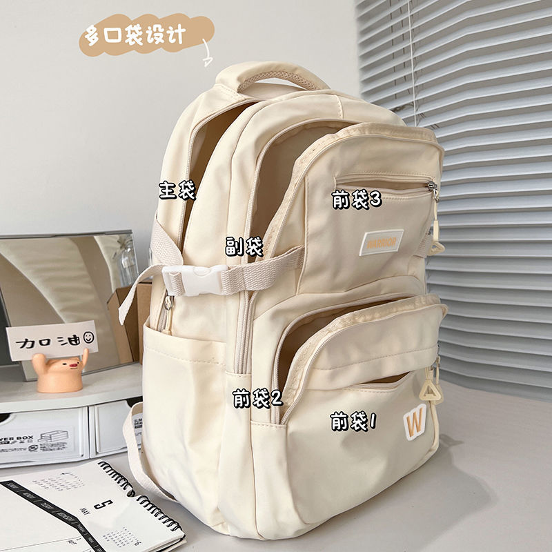 Backpack for women, large capacity, simple, lightweight, fashionable, casual and versatile travel bag for high school students, new style