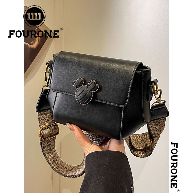 High-end texture retro niche bag women's new popular wide shoulder strap crossbody bag fashionable small square bag