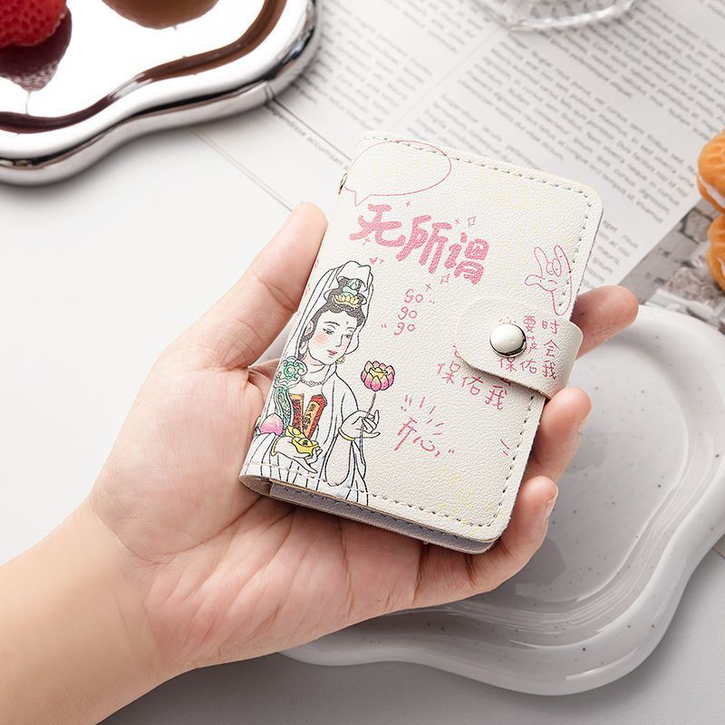 Cartoon card holder, cute, high-end, personalized, large-capacity card slot, ultra-thin, anti-magnetic, compact, demagnetized, bank card, document, anti-theft