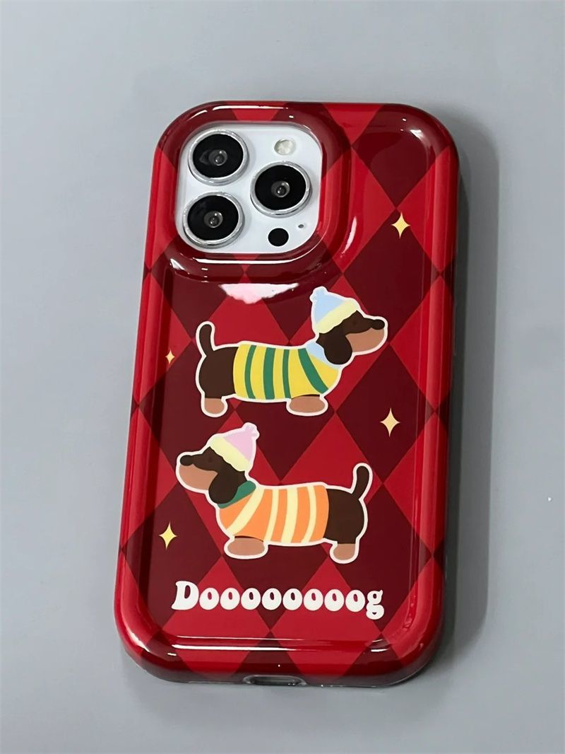 Sweater dachshund suitable for iPhone15PROMAX mobile phone case new 15 Apple 14 transparent 13/11 niche