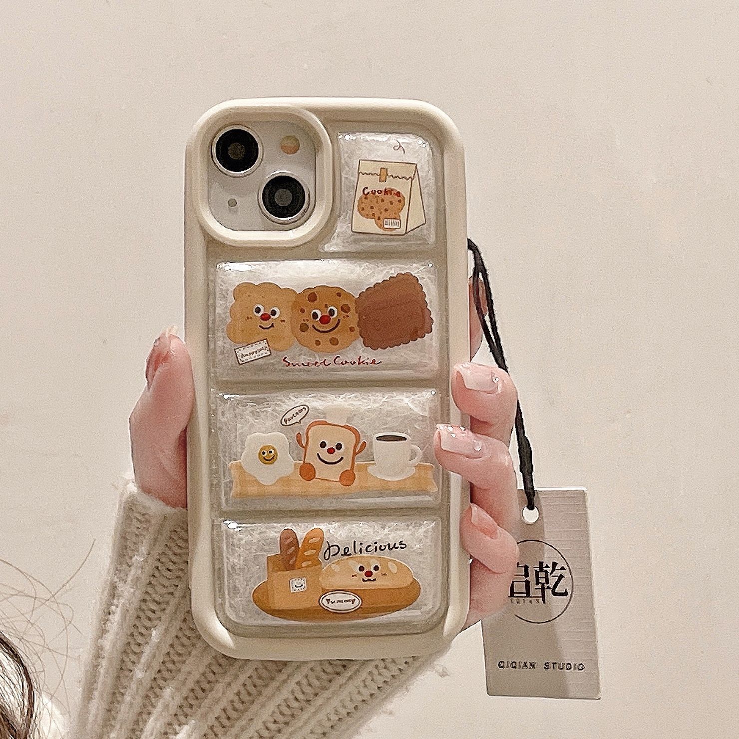 羽绒服曲奇饼干iPhone15手机壳适用苹果14/13promax软壳15promax